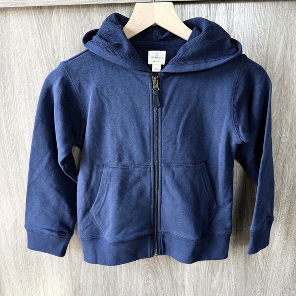 Crewcuts Other - Crewcuts Zip Hoodie Boys S 6-7 Navy Blue French Terry Casual Preppy Classic NWT